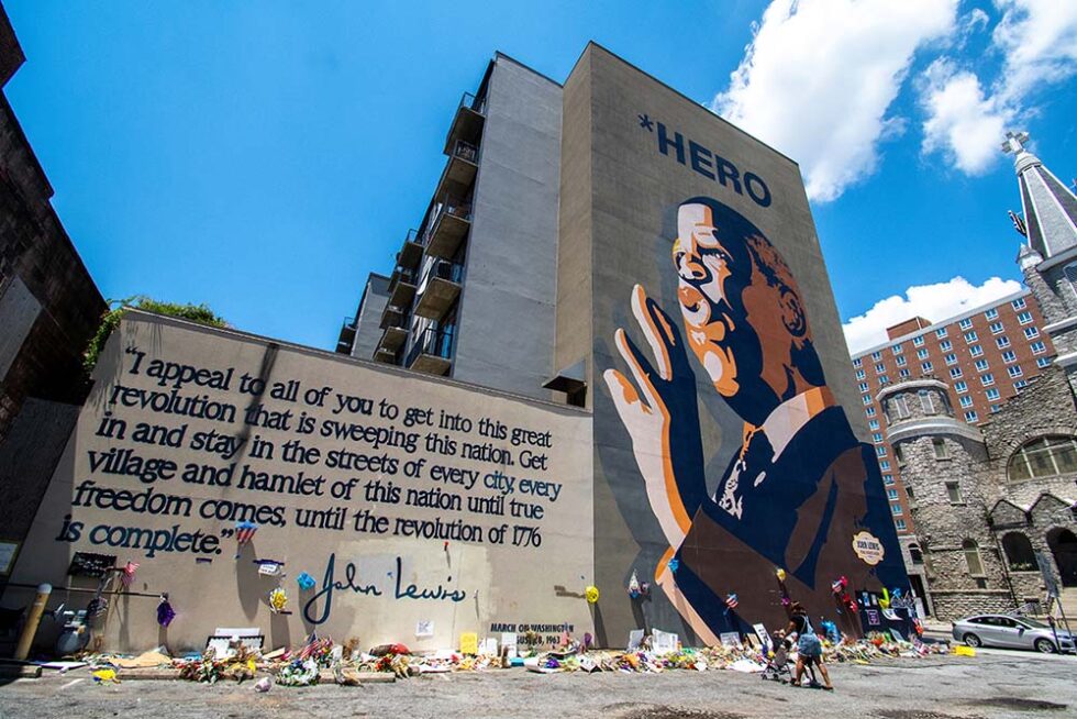 mural of John Lewis civil rights activist