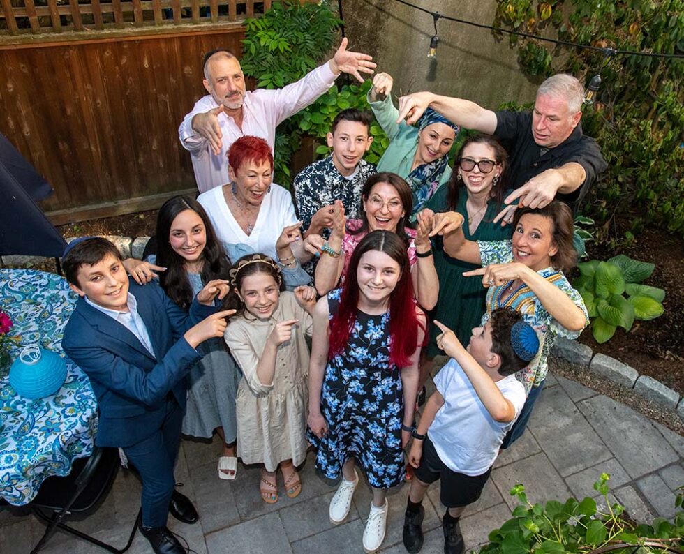 family group celebrating at a party