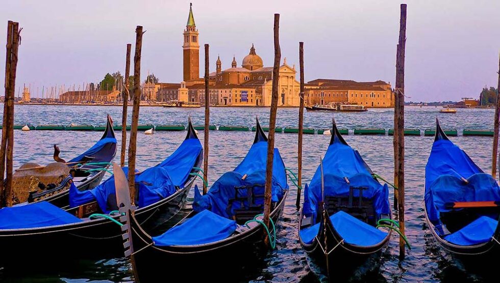 gondolas in venice canal