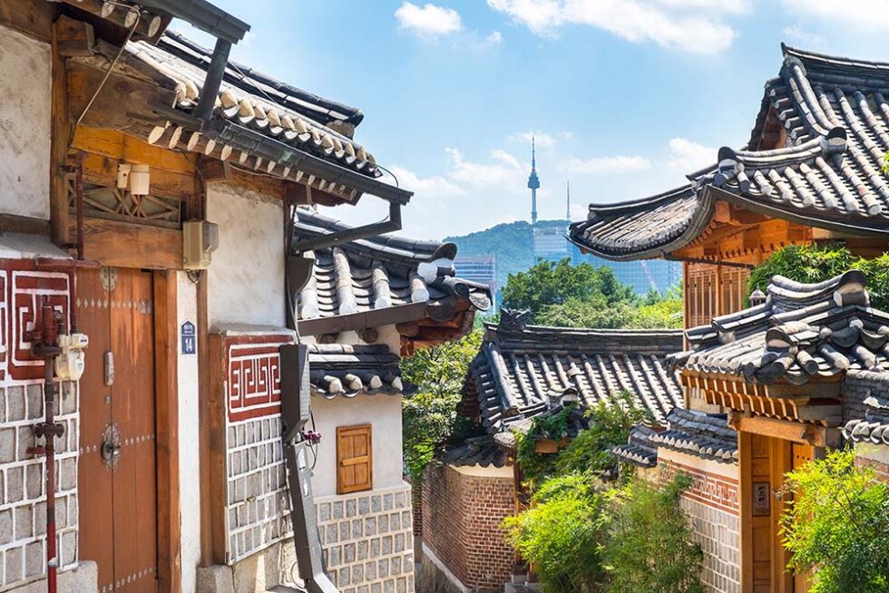 beautiful vista of houses in asia