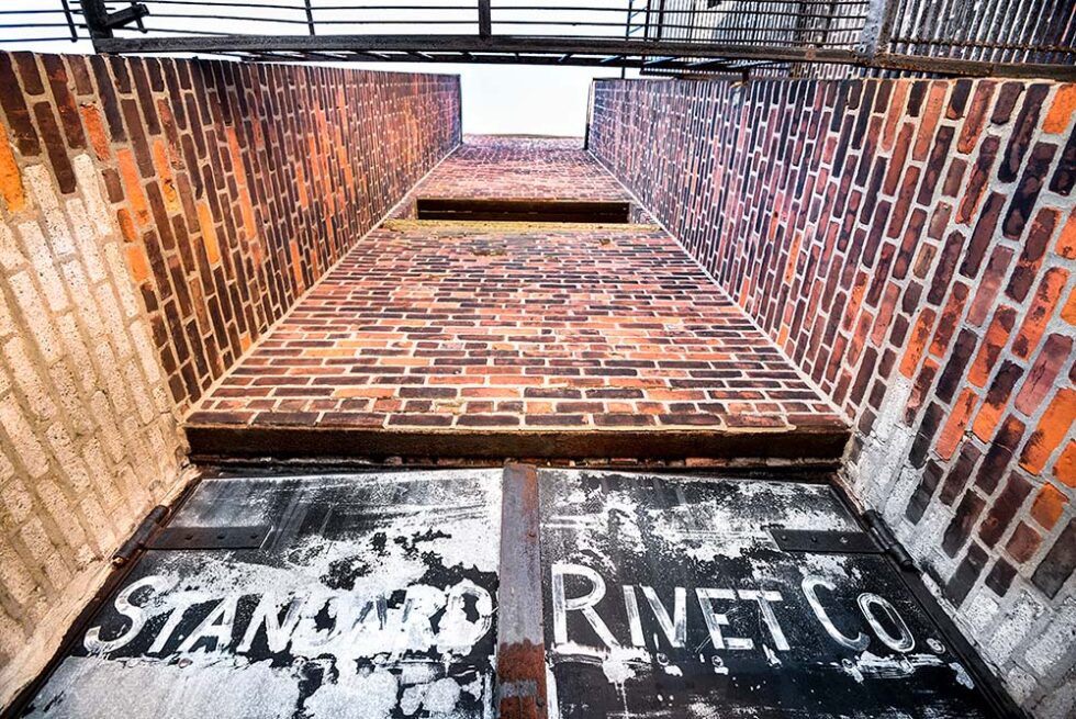 perspective shot looking up air shaft