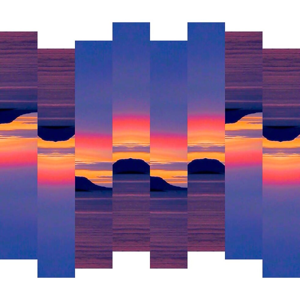 photo collage of icelandic sunset